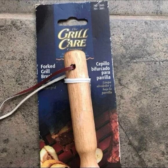 Forked Grilling Brush by The Grill Care Company Barbeque BBQ Utensil NEW - Picture 3 of 4